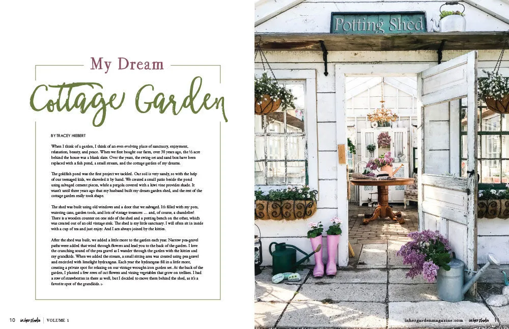 Stampington In Her Garden abonnement 1 år 4 nummer hageblad
