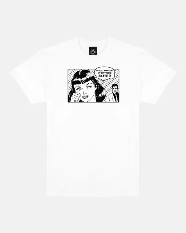 Thrasher Boyfriend t-skjorte hvit dame
