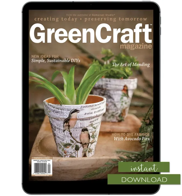Stampington GreenCraft Winter 2022 blad nedlasting gjenbruk