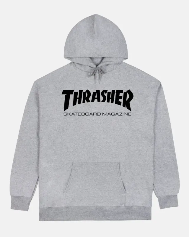 Thrasher Skate Mag hoodie hettegenser grå – bomull