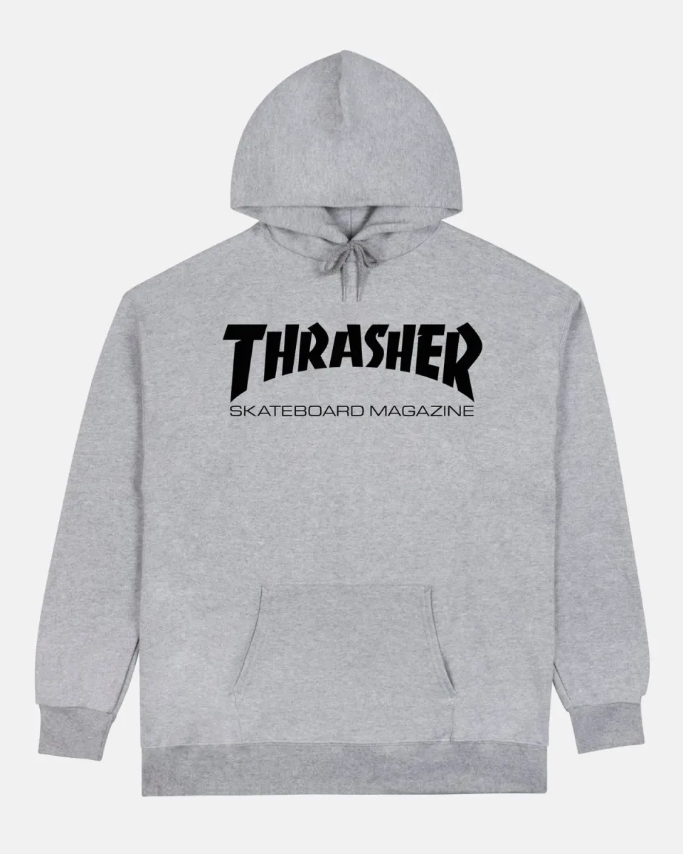 Thrasher Skate Mag hoodie hettegenser grå – bomull