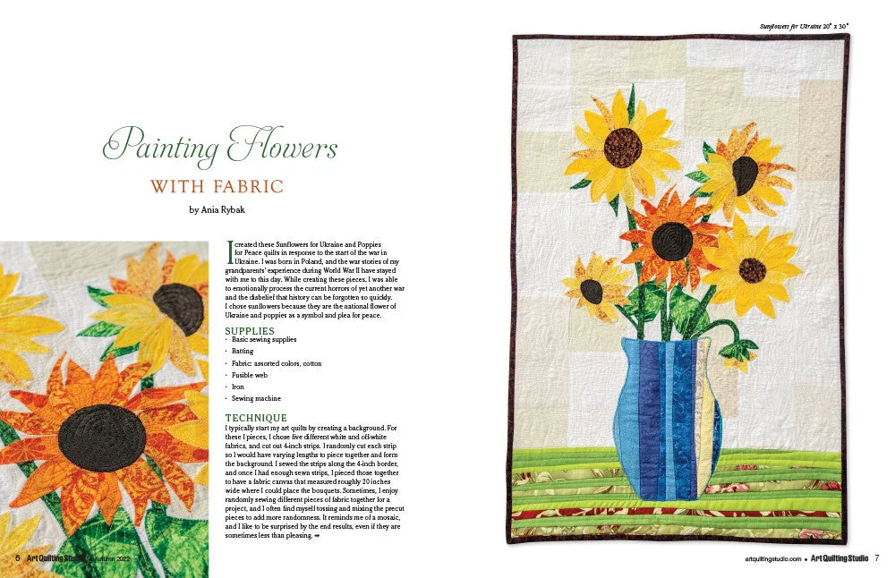 Stampington Art Quilting Studio Autumn 2022 blad digital PDF