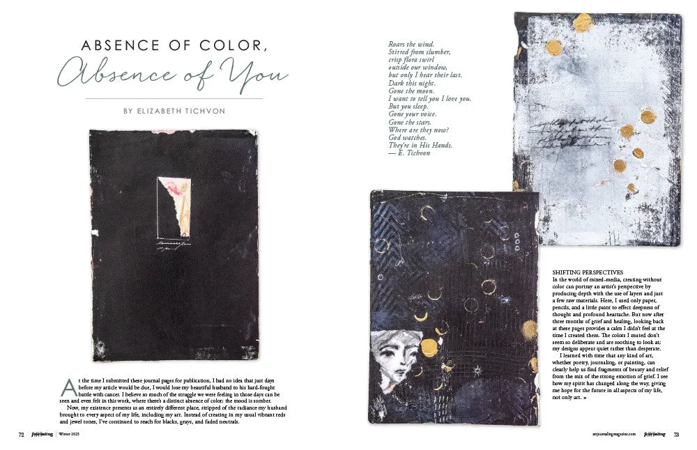 Stampington Art Journaling Winter 2023 blad mixed media