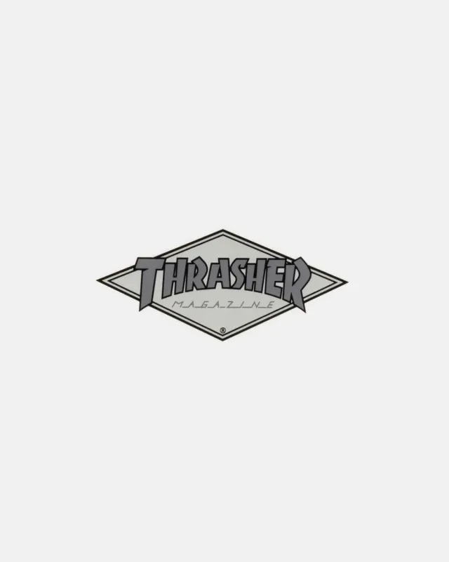 Thrasher Diamond klistremerke grå skate