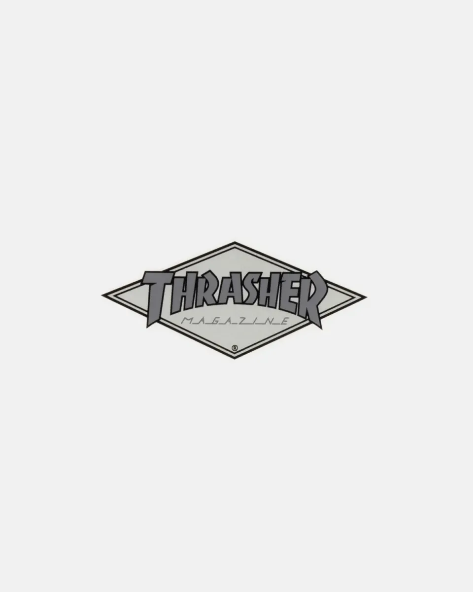 Thrasher Diamond klistremerke grå skate