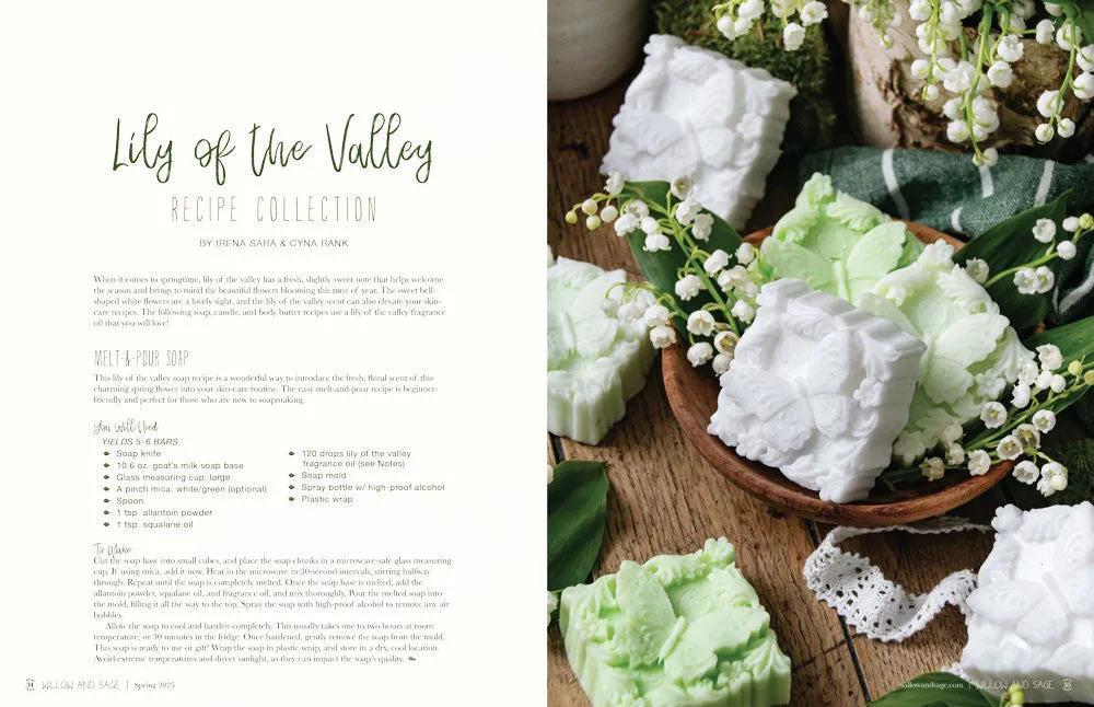Stampington Willow and Sage Spring 2025 blad vår bad og kropp