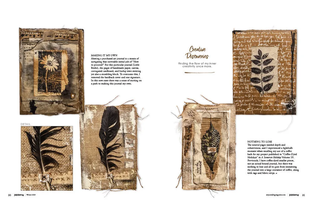 Stampington Art Journaling Winter 2025 blad PDF dagbokideer