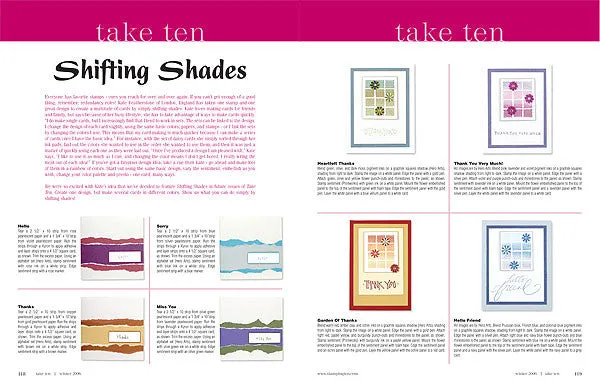 Stampington Take Ten Winter 2006 blad kortlaging