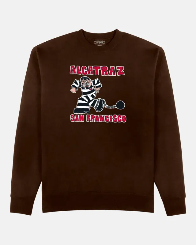 Thrasher Alcatraz Mike Gigliotti crewneck genser mørk sjokolade