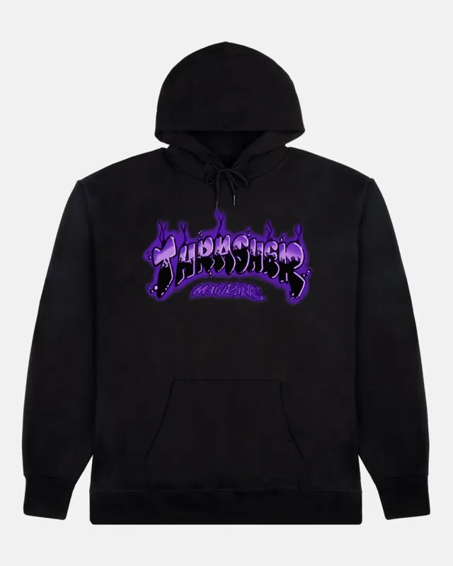 Thrasher Airbrush hoodie hettegenser svart/lilla – bomull