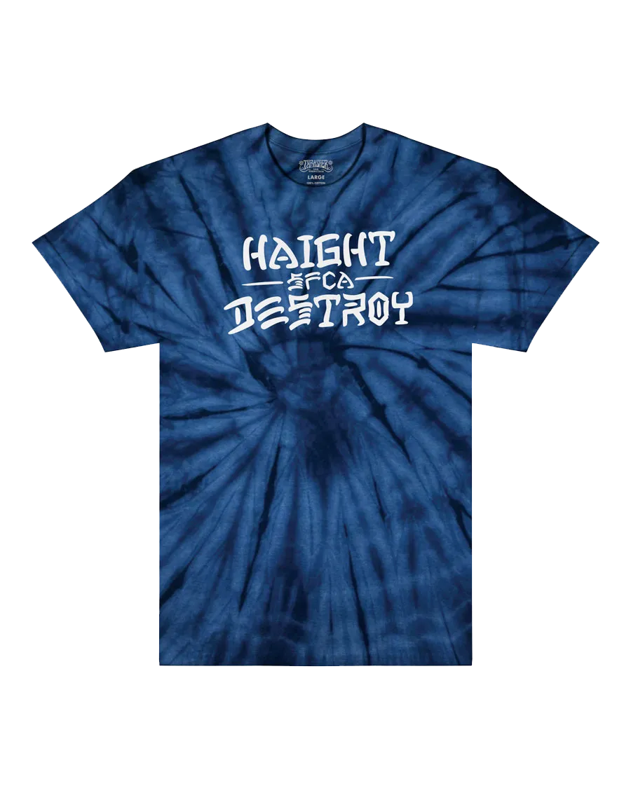 Thrasher Haight and Destroy Spider Navy t-skjorte