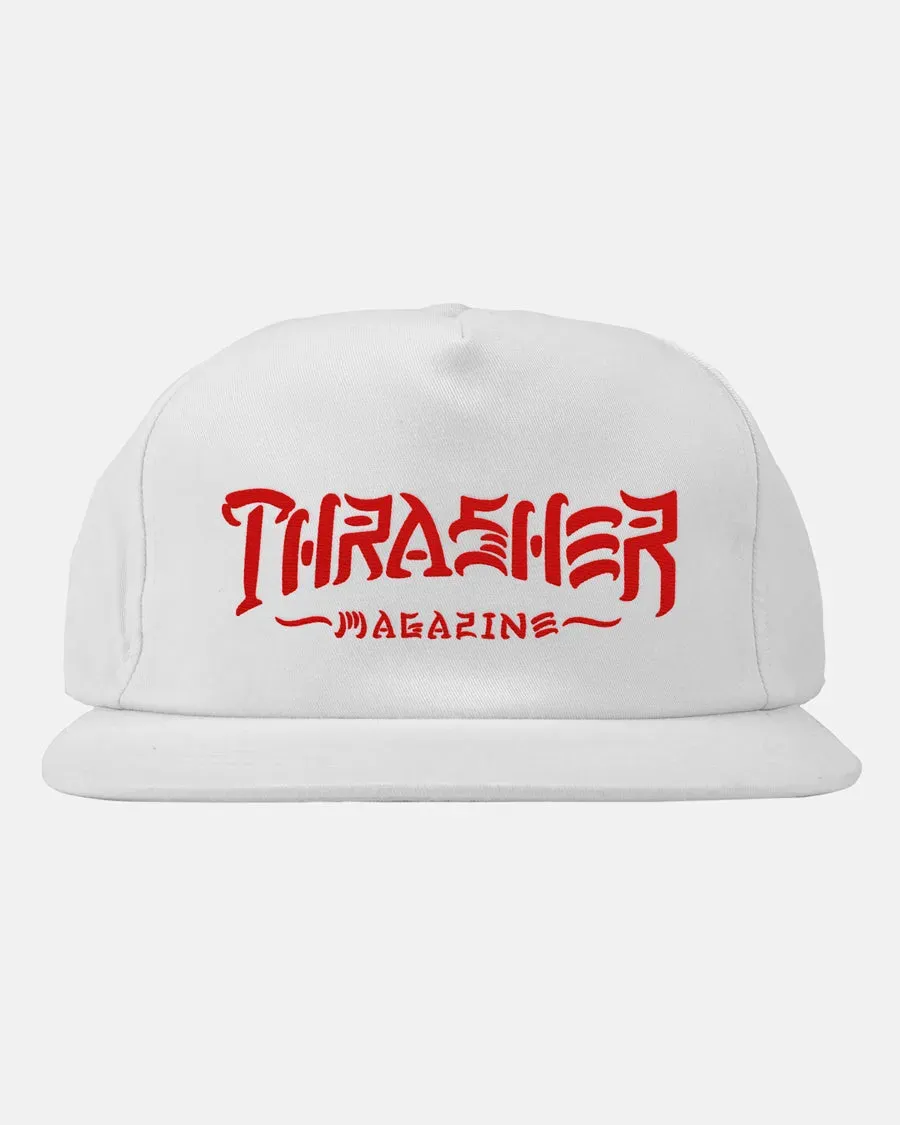 Thrasher Thrash & Destroy snapback caps hvit bomull