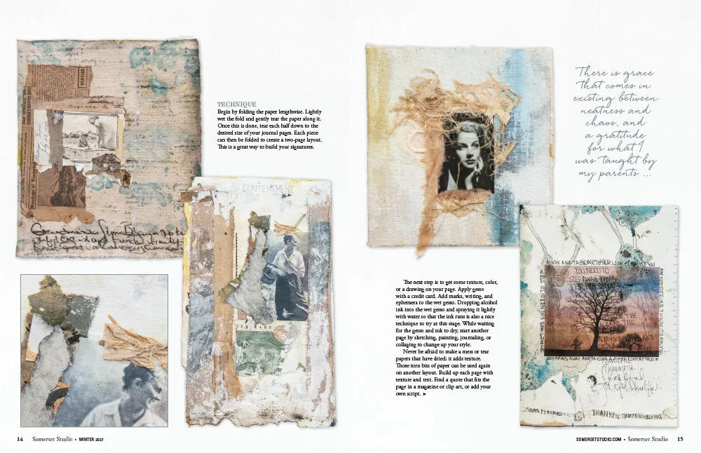 Stampington Somerset Studio Winter 2027 blad mixed-media