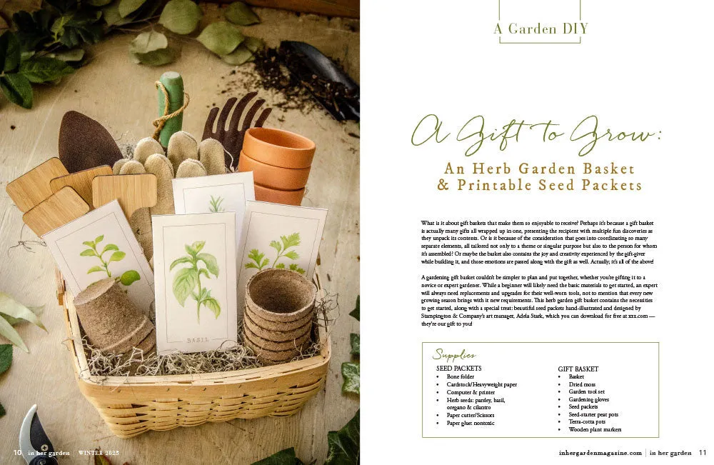 Stampington In Her Garden Vinter 2025 e-blad PDF hage