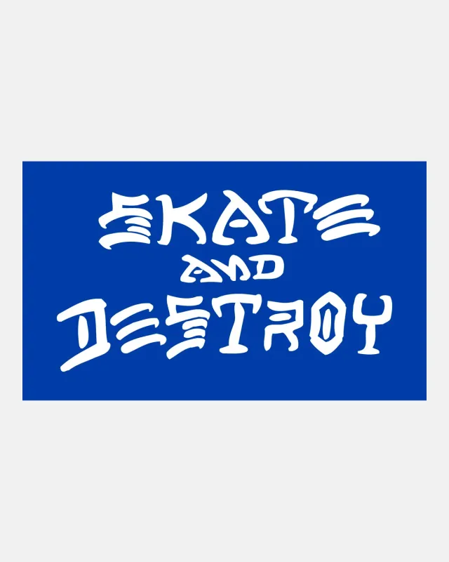 Thrasher Skate and Destroy klistremerke blå/hvit