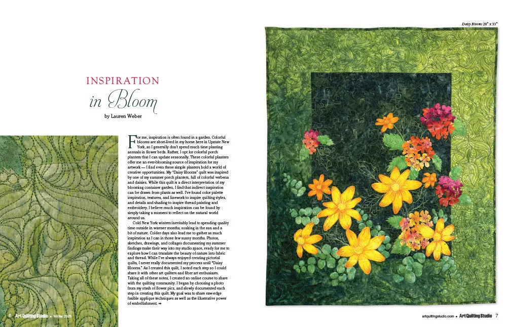 Stampington Art Quilting Studio vinter 2025 blad 144 sider