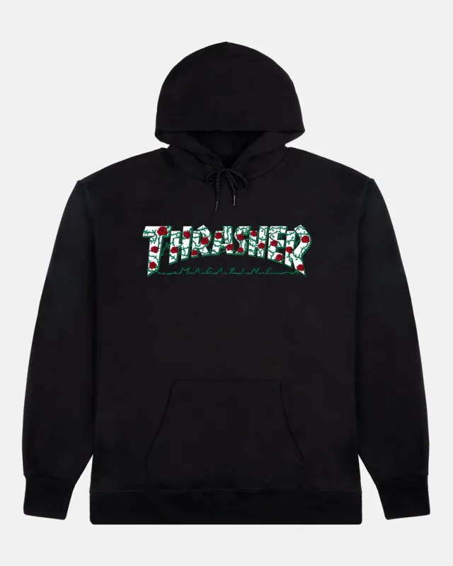 Thrasher Roses hettegenser svart bomull
