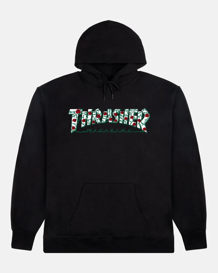 Thrasher Roses hettegenser svart bomull