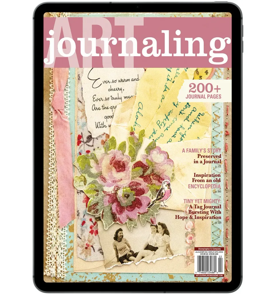 Stampington Art Journaling Summer 2022 blad digitalutgave mixed-media