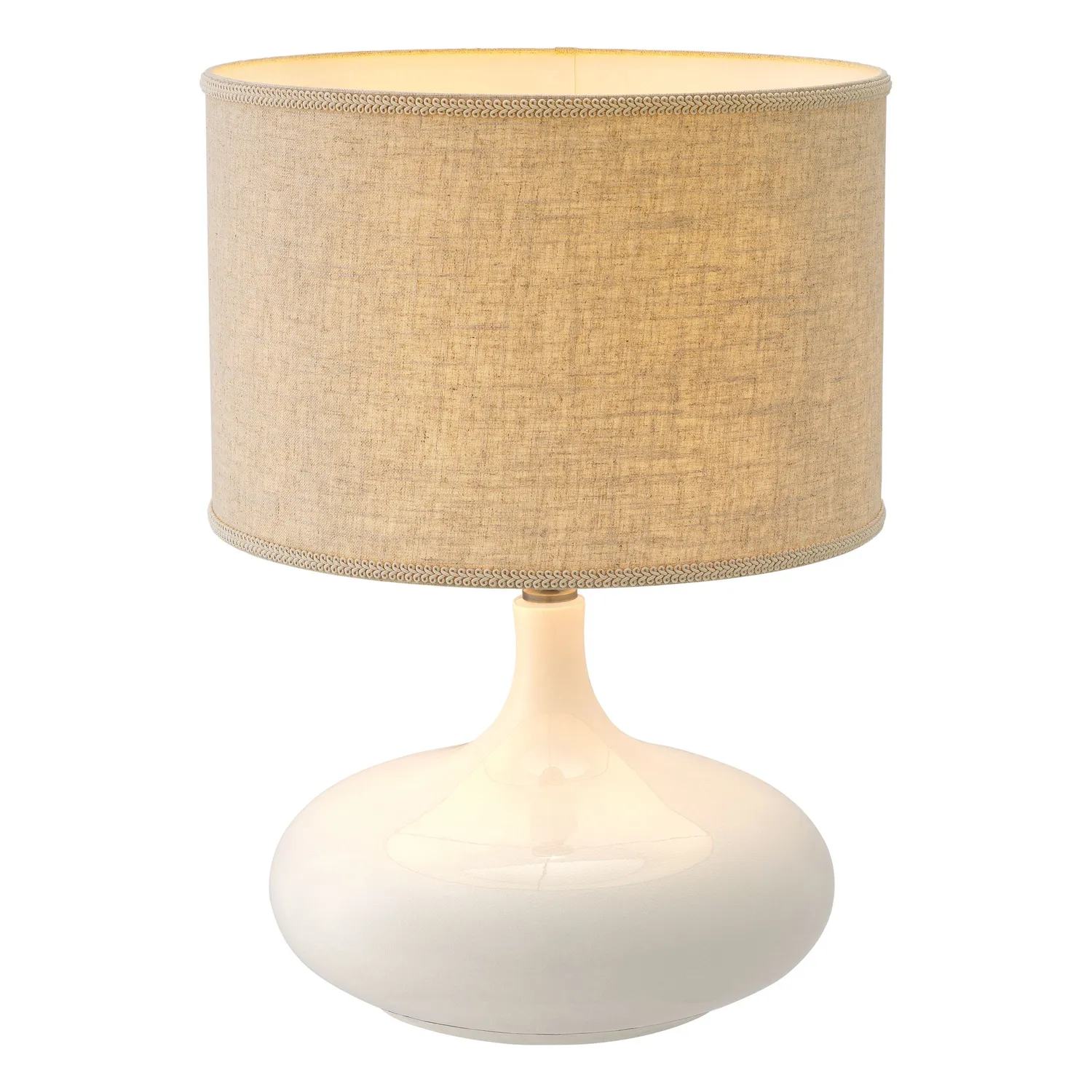 Imagicasa Jones bordlampe hvit keramikk messing