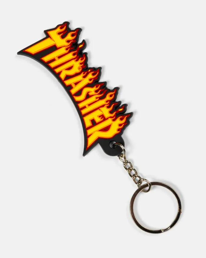 Thrasher Flame nøkkelring gummi