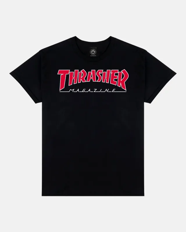 Thrasher Outlined t-skjorte svart bomull