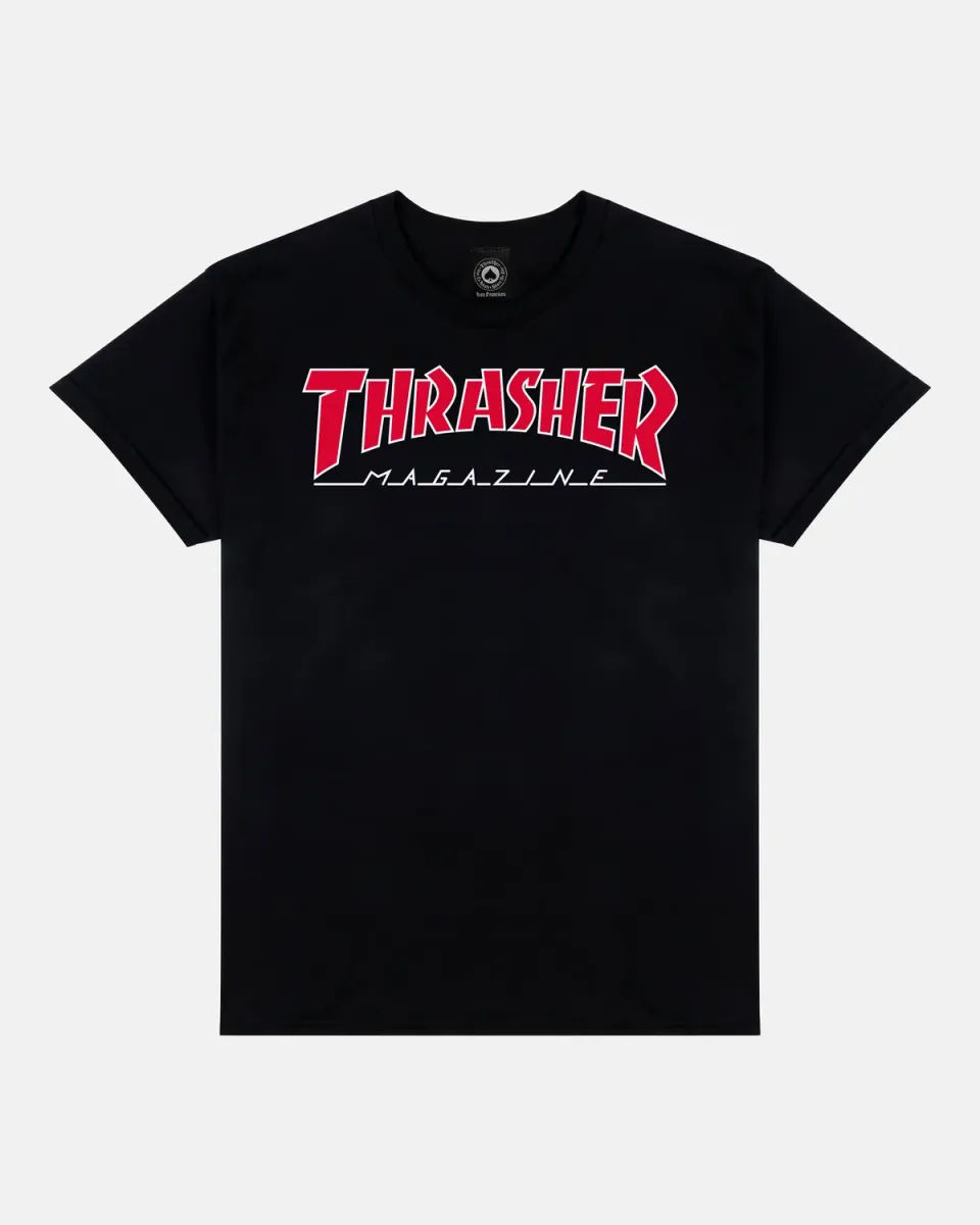 Thrasher Outlined t-skjorte svart bomull