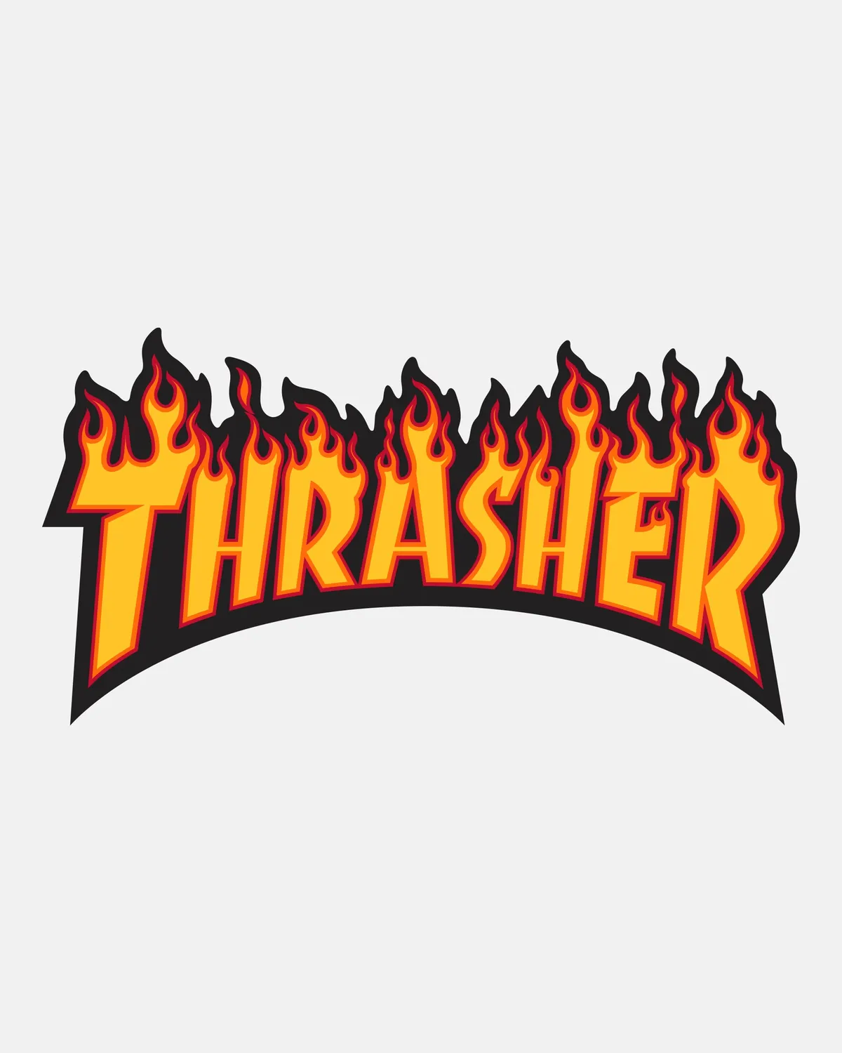 Thrasher Flame klistremerke gult flammelogo