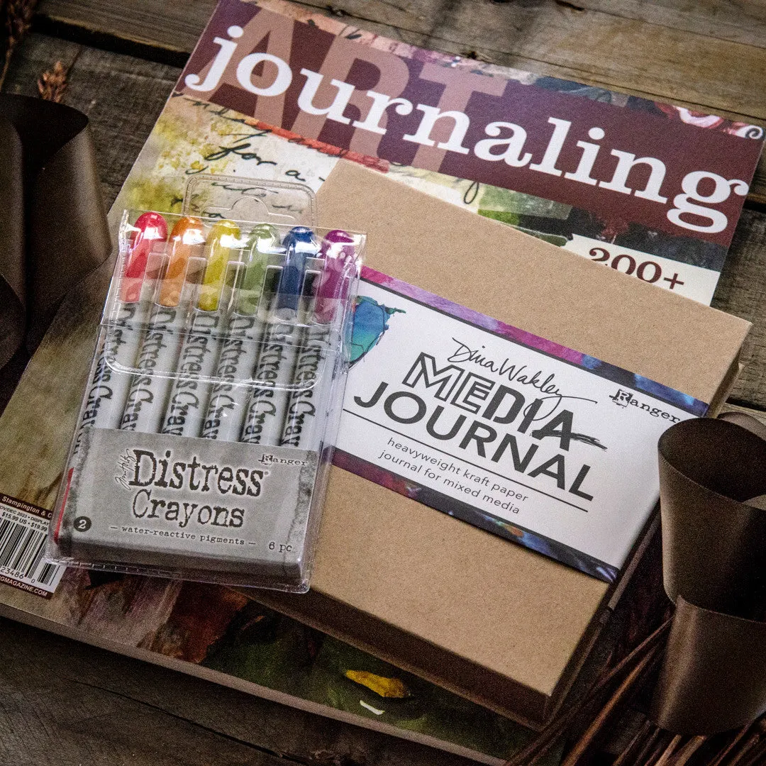 Stampington Art Journaling Autumn 2023 gavesett blad journal fargestifter