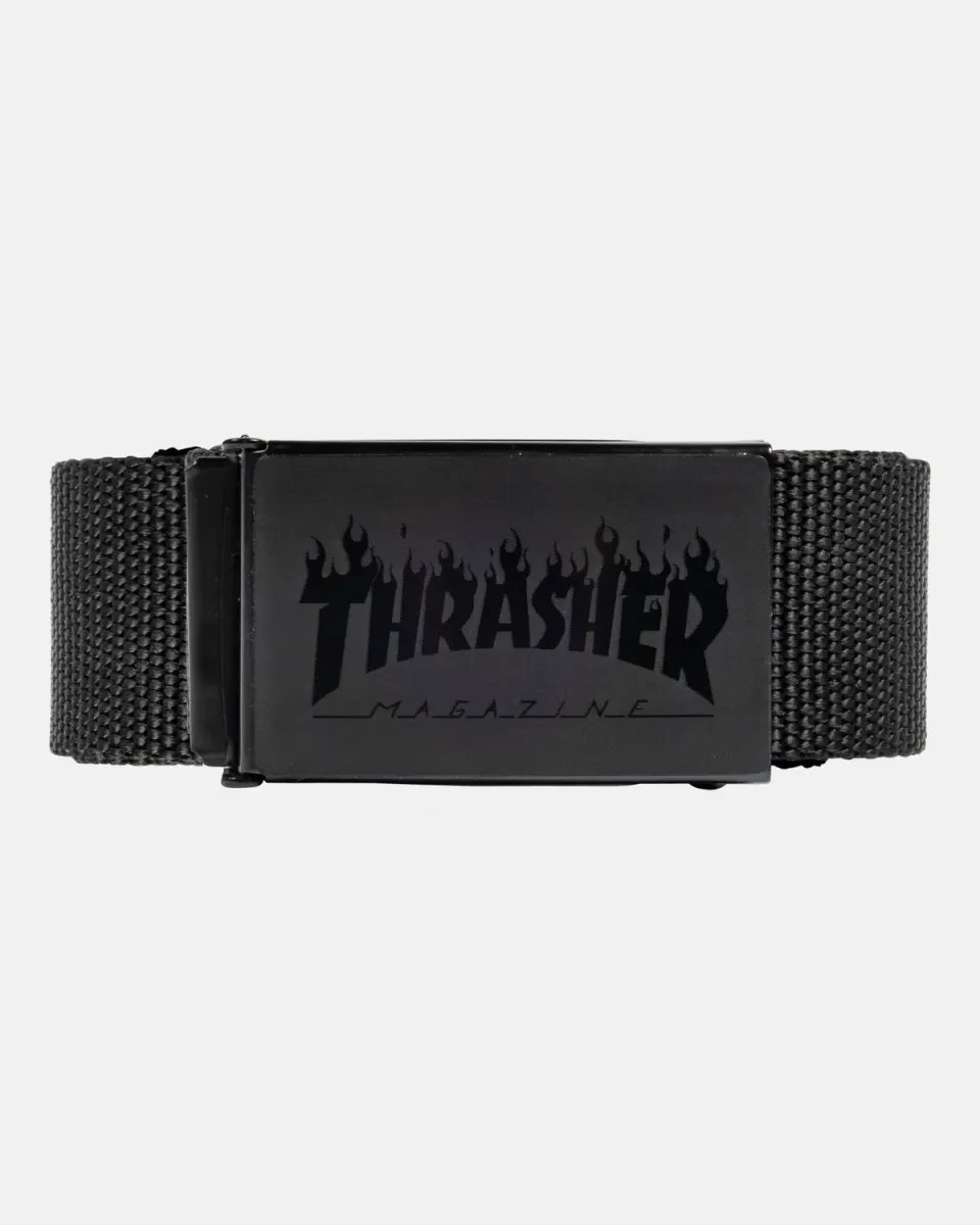 Thrasher Flame webbelte svart med flaskeåpner