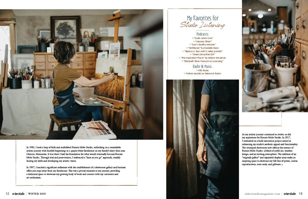 Stampington In Her Studio Winter 2025 blad papir atelier
