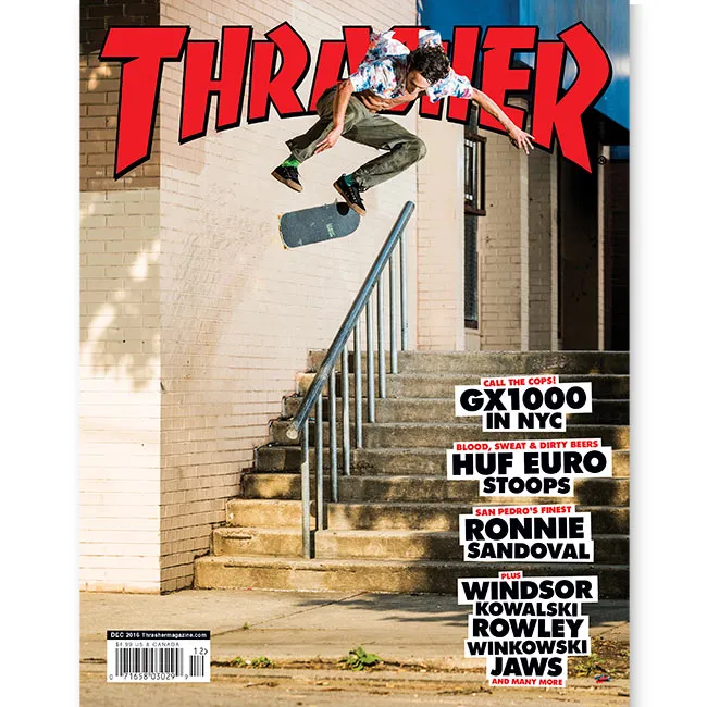 Thrasher Magazine desember 2016 blad enkeltutgave skateboard