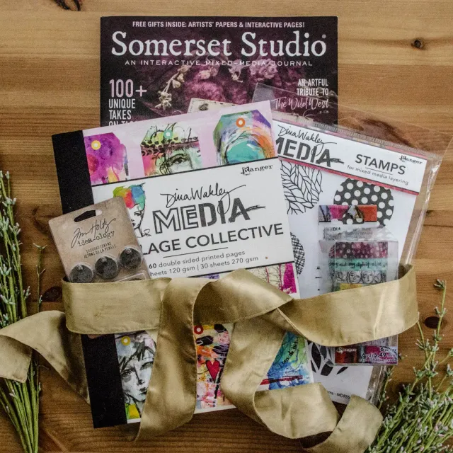 Stampington Somerset Studio Collage Artist bladpakke 5 deler