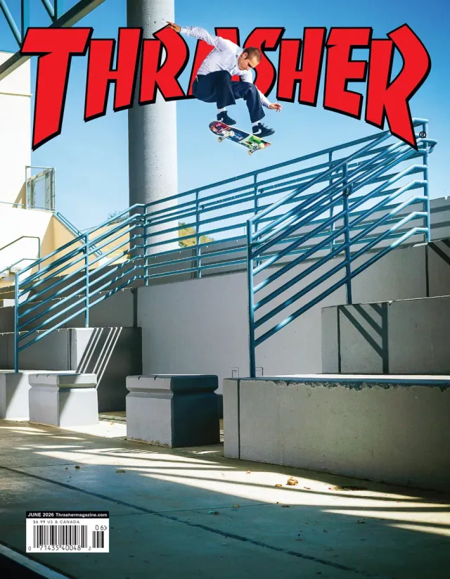 Thrasher Magazine juni 2026 blad SOTY-intervju
