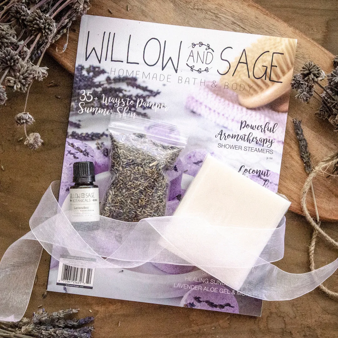 Stampington Willow and Sage lavendel startsett såpe bad
