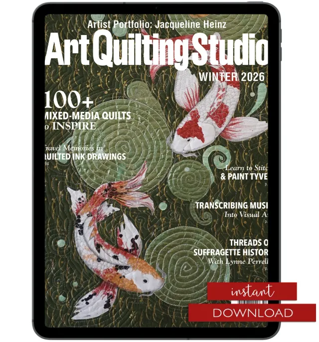 Stampington Art Quilting Studio Winter 2026 blad PDF quilt