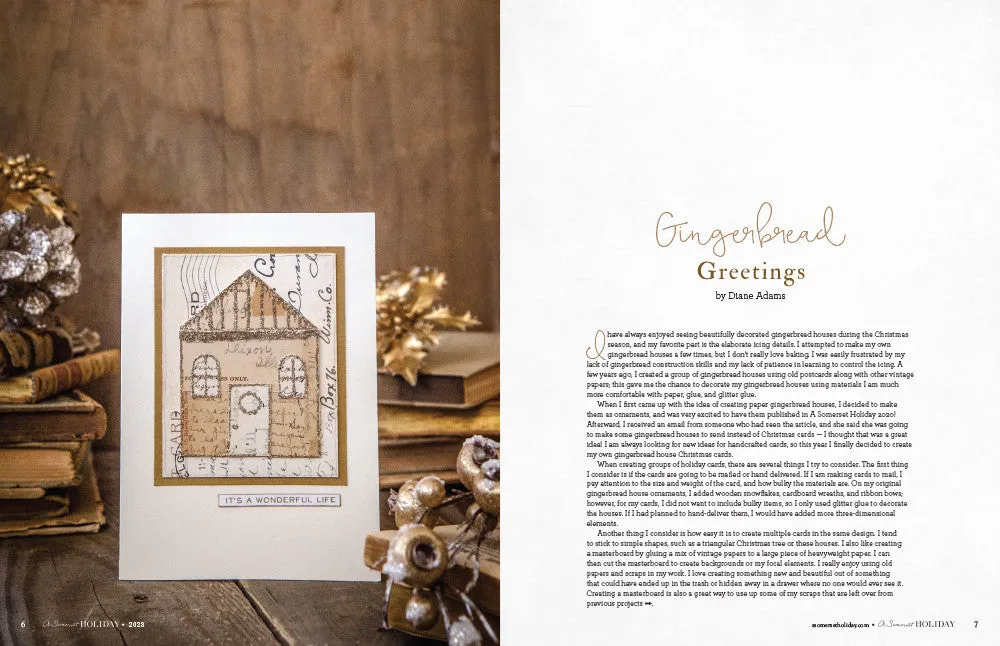Stampington A Somerset Holiday 18 blad PDF juleideer gavepynt