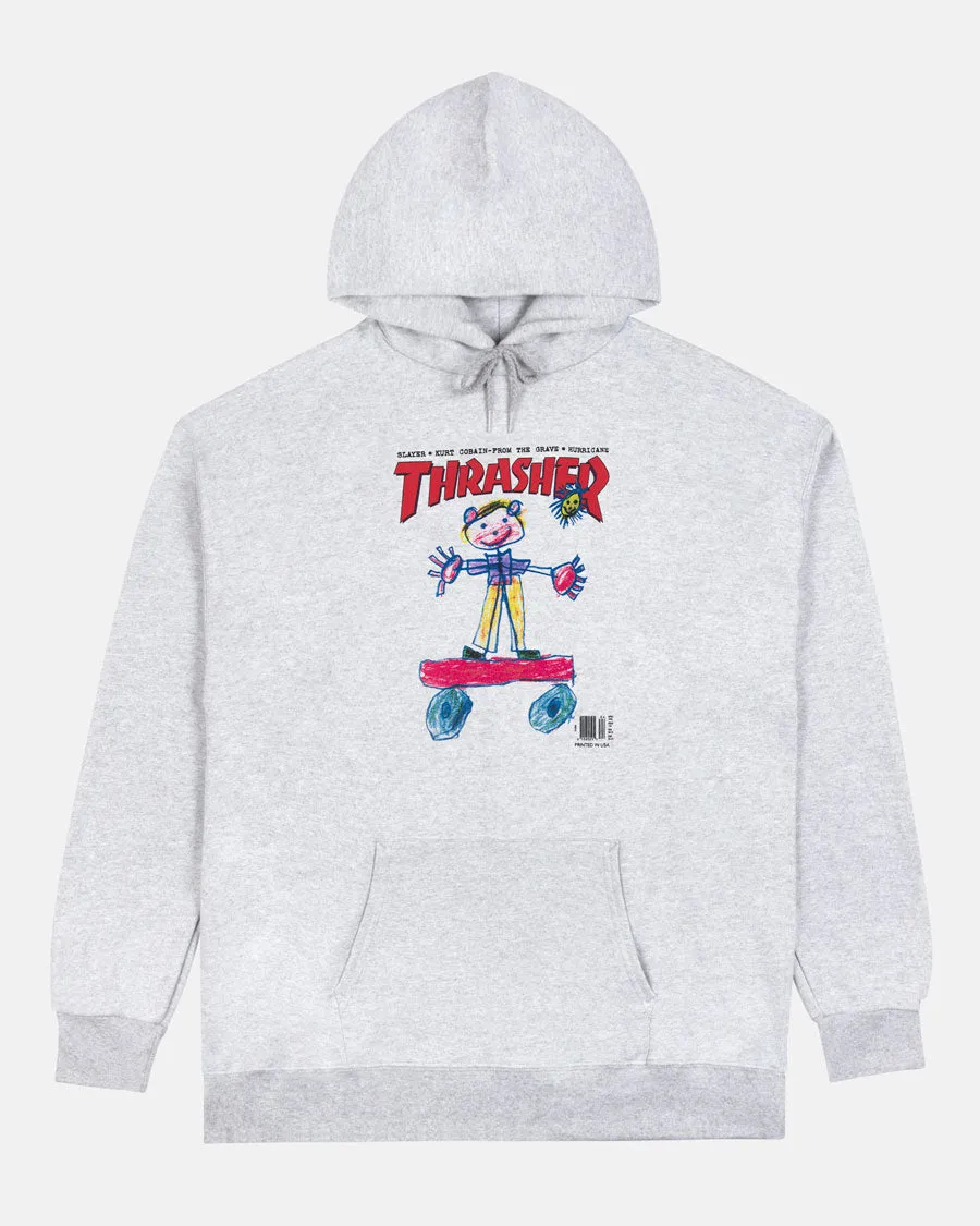Thrasher Kid Cover hoodie hettegenser ash grey – bomull