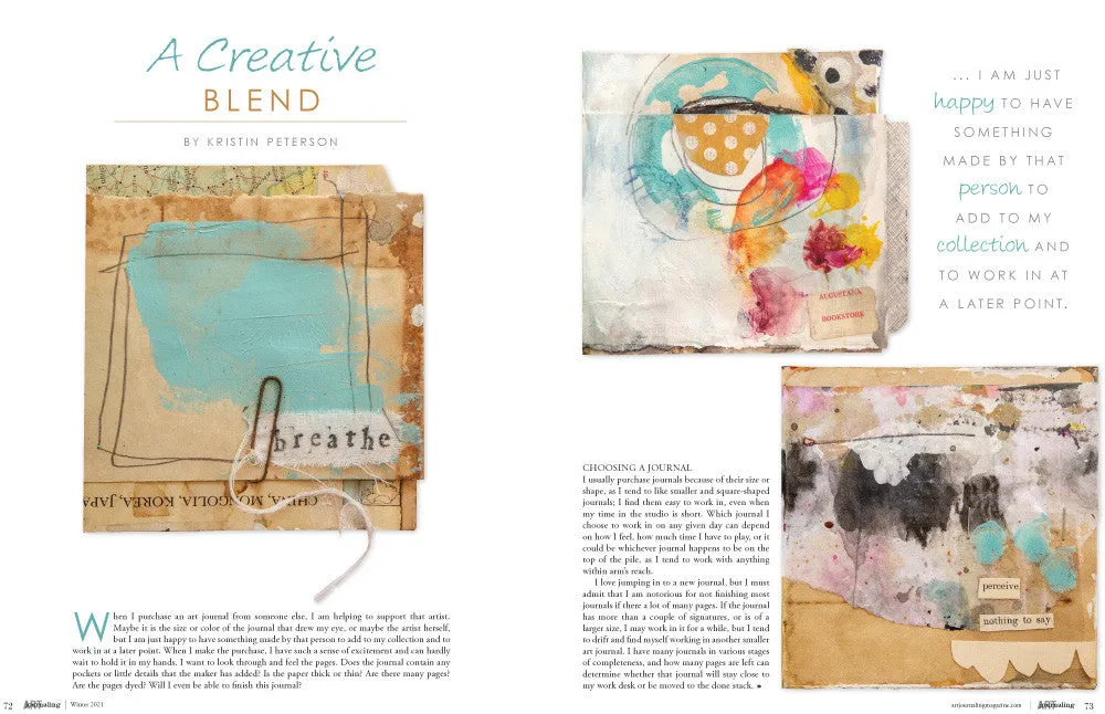 Stampington Art Journaling Winter 2021 blad digital collage