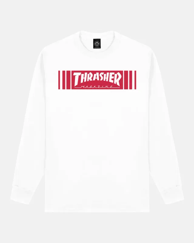 Thrasher Bar Long Sleeve langermet T-skjorte hvit