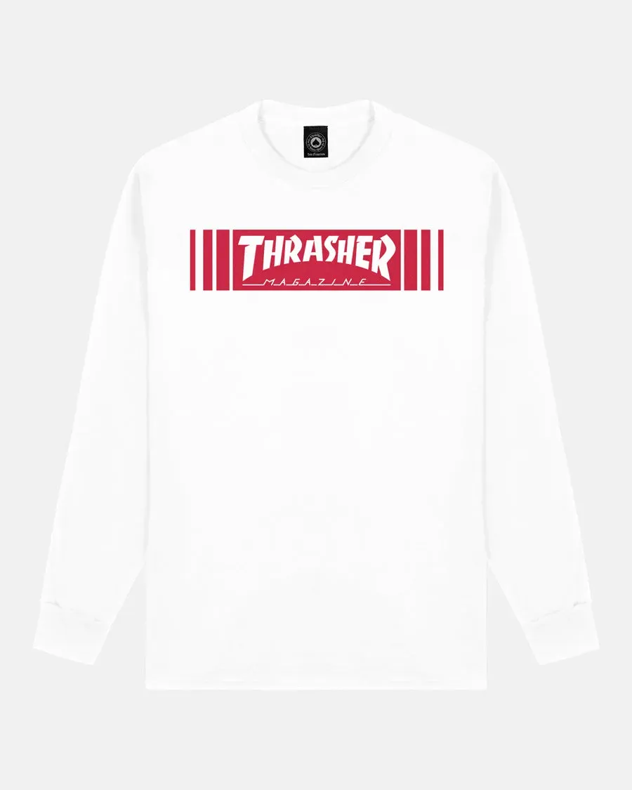 Thrasher Bar Long Sleeve langermet T-skjorte hvit