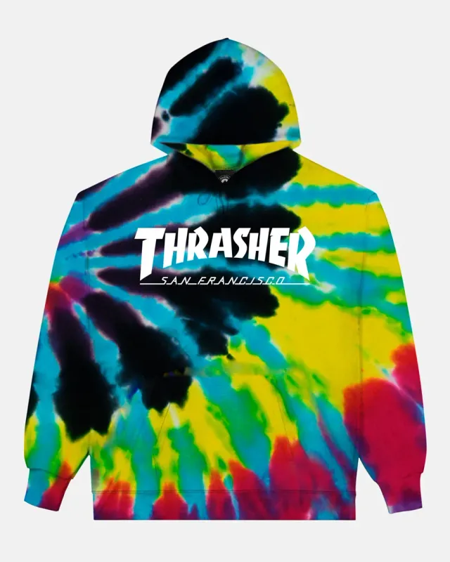 Thrasher SF Mag Tie Dye hettegenser Flashback