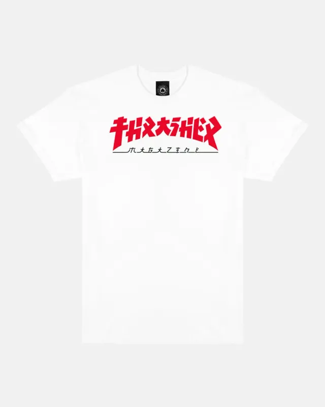 Thrasher Godzilla t-skjorte hvit bomull