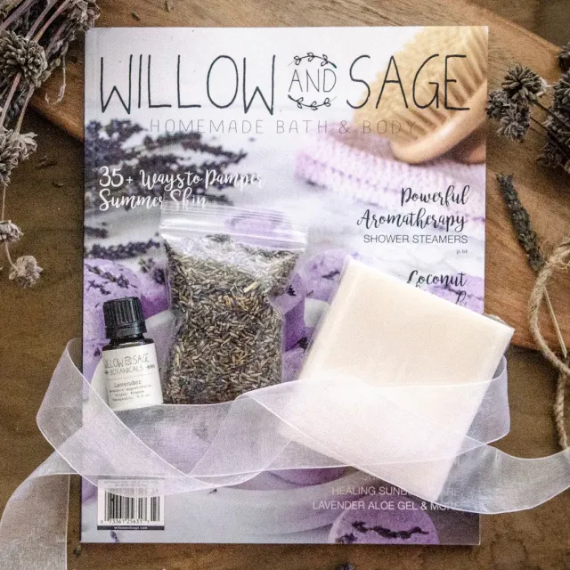 Stampington Willow and Sage lavendel startsett såpe bad