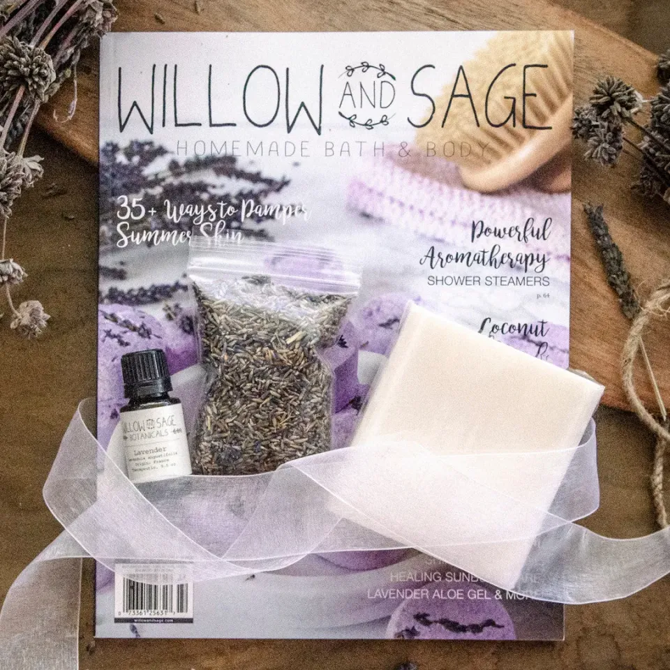 Stampington Willow and Sage lavendel startsett såpe bad