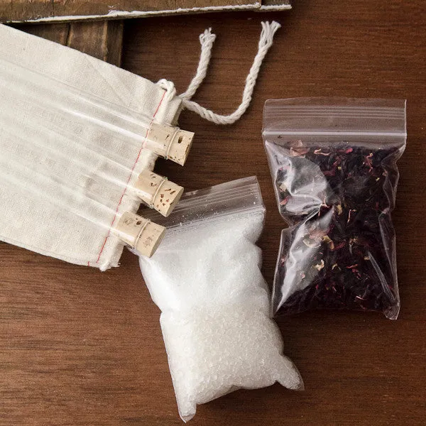 Stampington Hibiscus Bath Salts Vials DIY-sett badesalt