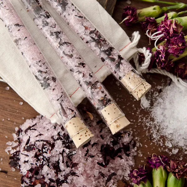 Stampington Hibiscus Bath Salts Vials DIY-sett badesalt