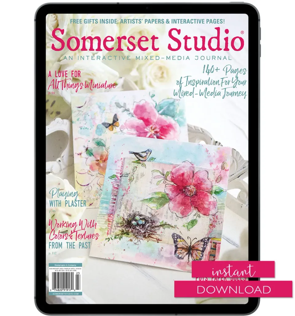 Stampington Somerset Studio Autumn 2022 blad PDF mixed media