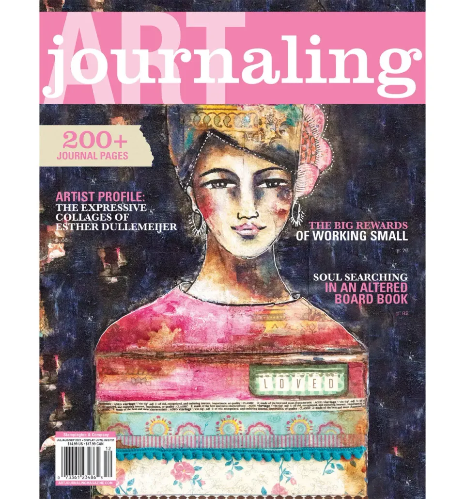 Stampington Art Journaling Summer 2021 blad kollasj og maling