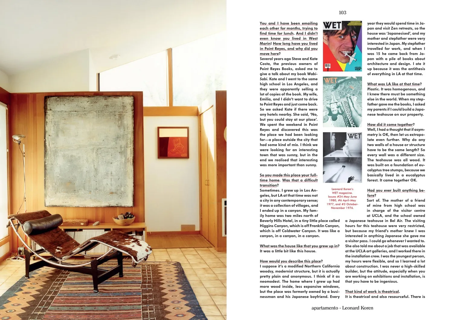 Apartamento nummer 19 blad interiør hjemmeportrett